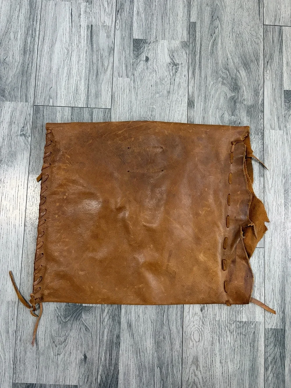 Ralph Lauren Double RL Brown Leather Artisanal Bag with Hair Tassel Concho RRL